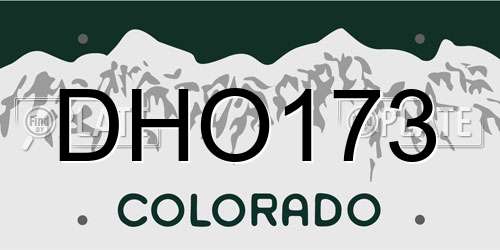 DHO173 Colorado License Plate