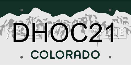 DHOC21 Colorado License Plate