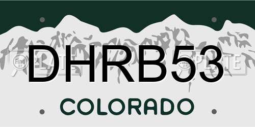 DHRB53 Colorado License Plate