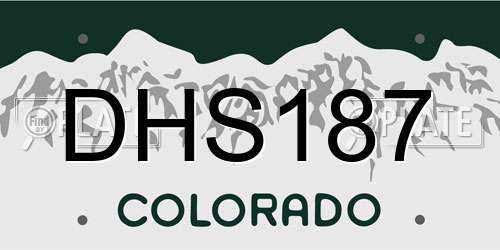 DHS187 Colorado License Plate