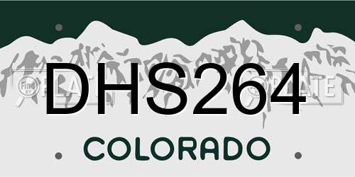 DHS264 Colorado License Plate