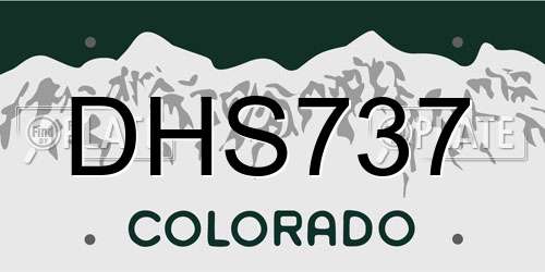 DHS737 Colorado License Plate