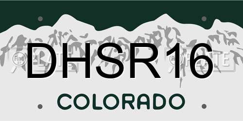 DHSR16 Colorado License Plate