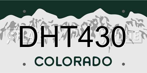 DHT430 Colorado License Plate