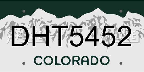 DHT5452 Colorado License Plate
