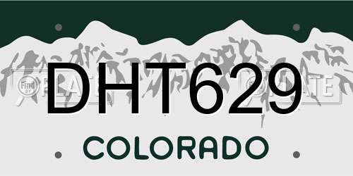 DHT629 Colorado License Plate