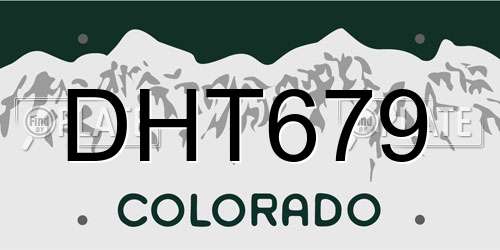 DHT679 Colorado License Plate