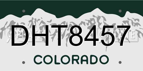 DHT8457 Colorado License Plate
