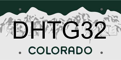 DHTG32 Colorado License Plate