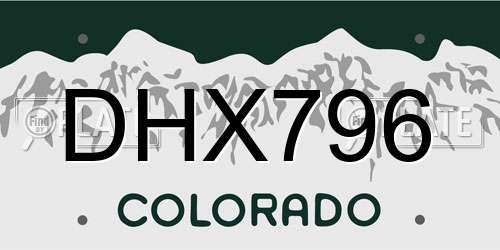 DHX796 Colorado License Plate