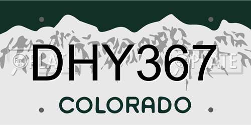 DHY367 Colorado License Plate