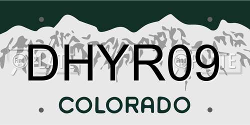 DHYR09 Colorado License Plate