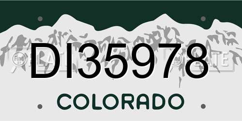 DI35978 Colorado License Plate