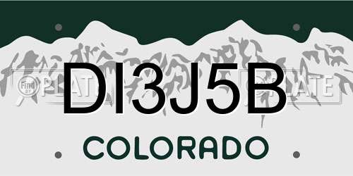 DI3J5B Colorado License Plate