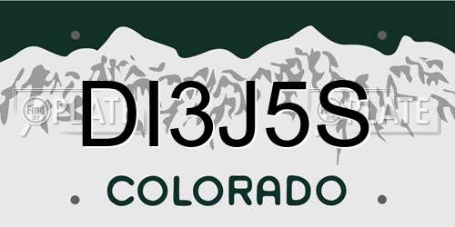 DI3J5S Colorado License Plate