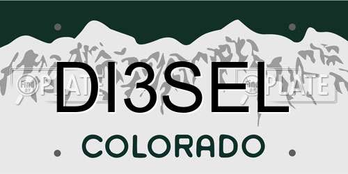 DI3SEL Colorado License Plate