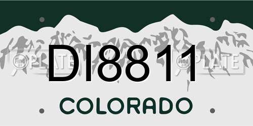 DI8811 Colorado License Plate