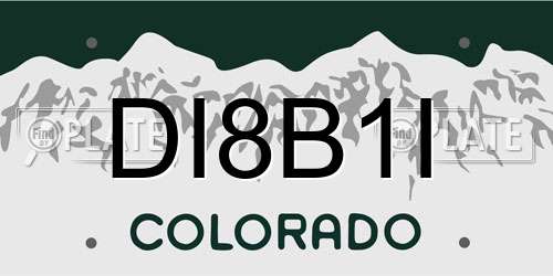 DI8B1I Colorado License Plate