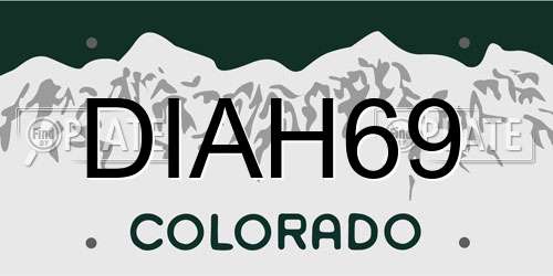 DIAH69 Colorado License Plate