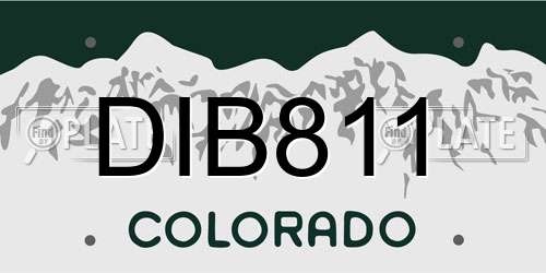DIB811 Colorado License Plate