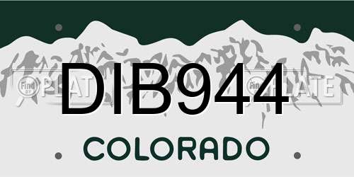 DIB944 Colorado License Plate