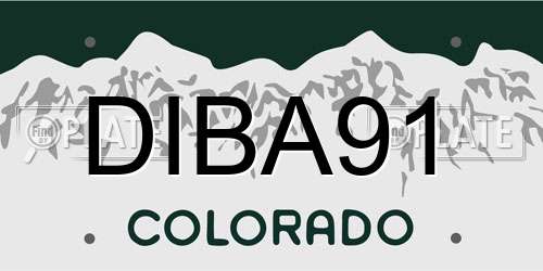 DIBA91 Colorado License Plate