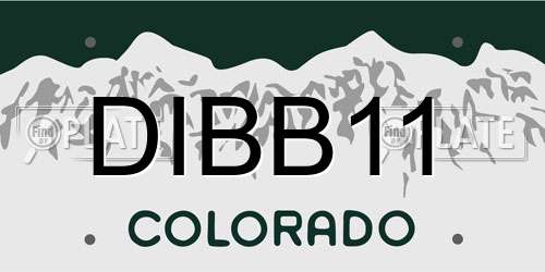 DIBB11 Colorado License Plate