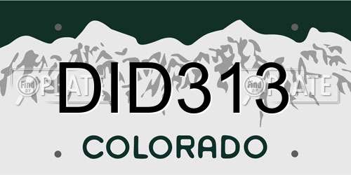 DID313 Colorado License Plate