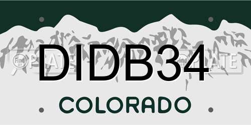 DIDB34 Colorado License Plate