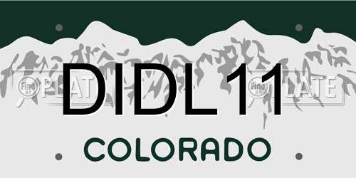 DIDL11 Colorado License Plate