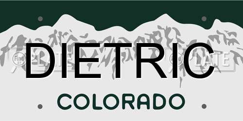 DIETRIC Colorado License Plate