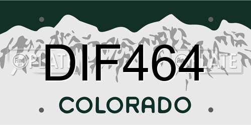DIF464 Colorado License Plate