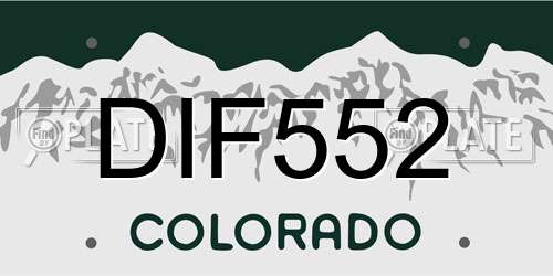 DIF552 Colorado License Plate