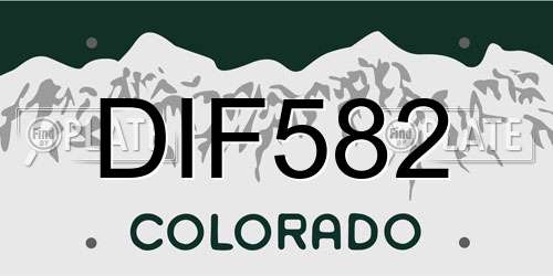 DIF582 Colorado License Plate
