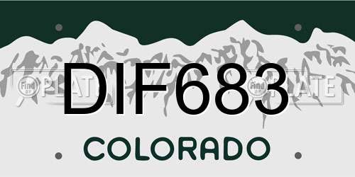 DIF683 Colorado License Plate
