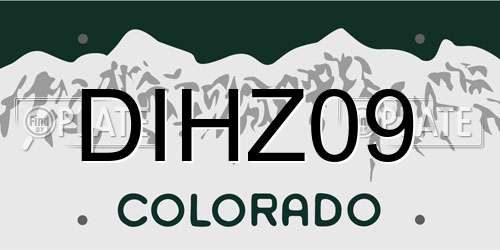 DIHZ09 Colorado License Plate