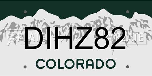 DIHZ82 Colorado License Plate