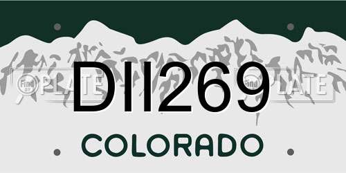 DII269 Colorado License Plate