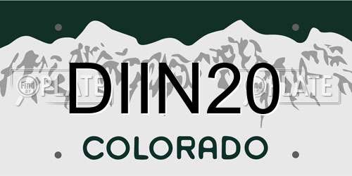 DIIN20 Colorado License Plate