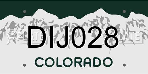DIJ028 Colorado License Plate