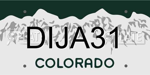 DIJA31 Colorado License Plate