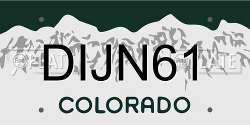 DIJN61 Colorado License Plate