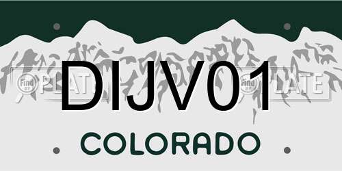 DIJV01 Colorado License Plate