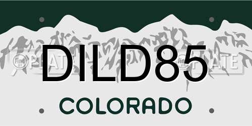 DILD85 Colorado License Plate