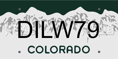 DILW79 Colorado License Plate