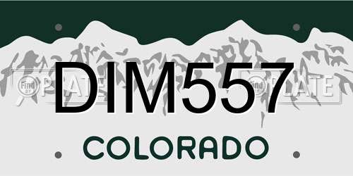 DIM557 Colorado License Plate