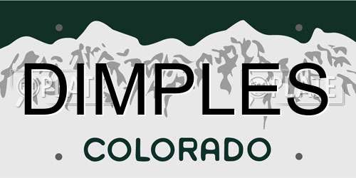 DIMPLES Colorado License Plate