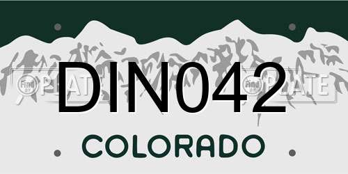 DIN042 Colorado License Plate