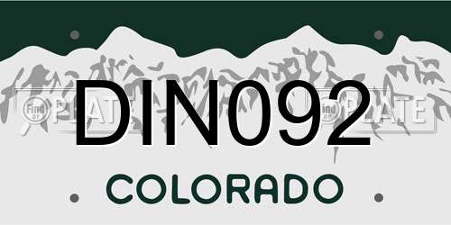 DIN092 Colorado License Plate