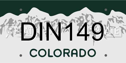 DIN149 Colorado License Plate